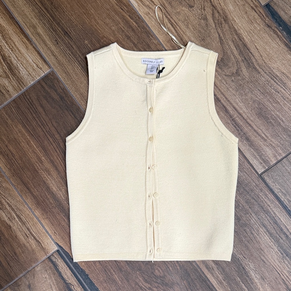 Cream Sleeveless Top